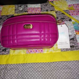 NWT Vibrant Pink Quilted Time and Tru Annamarie Crossbody Bag
